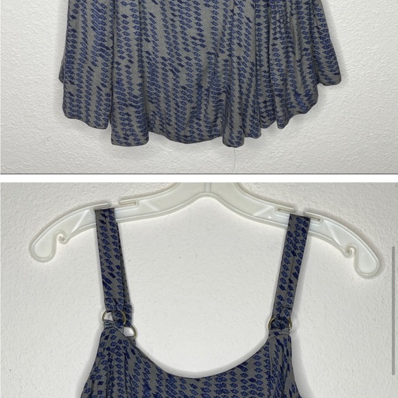 Free People Blue & Grey Tiered Dress, Size 8 - Picture 4 of 4